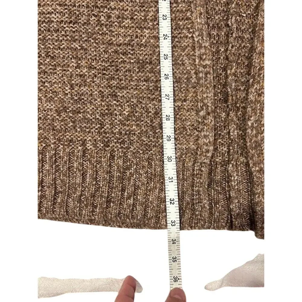 AMERICAN EAGLE Women's Open Cardigan Sweater Medium Long Chunky Brown Grandpa - Picture 6 of 12